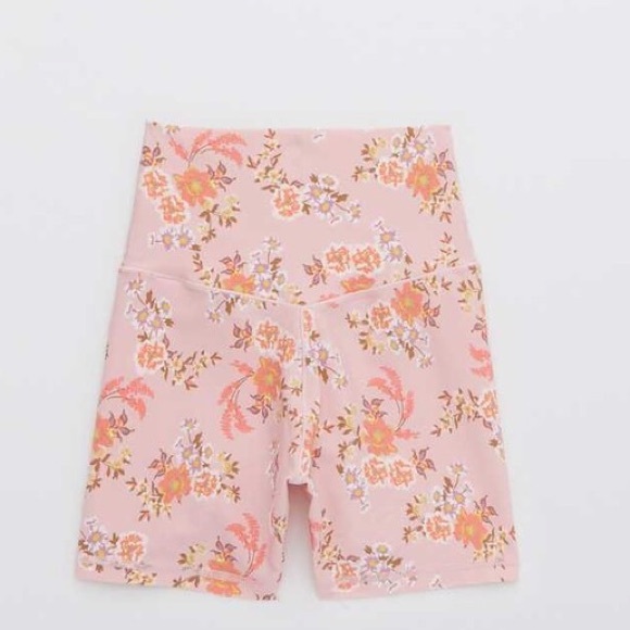 SOLD Aerie Offline Real Me Hi-Rise Pink Floral Shorties - Picture 3 of 8